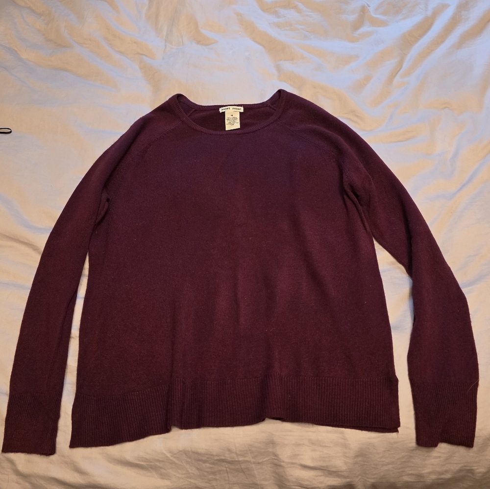 Sweet Romeo Maroon Crew Neck Knit Sweater